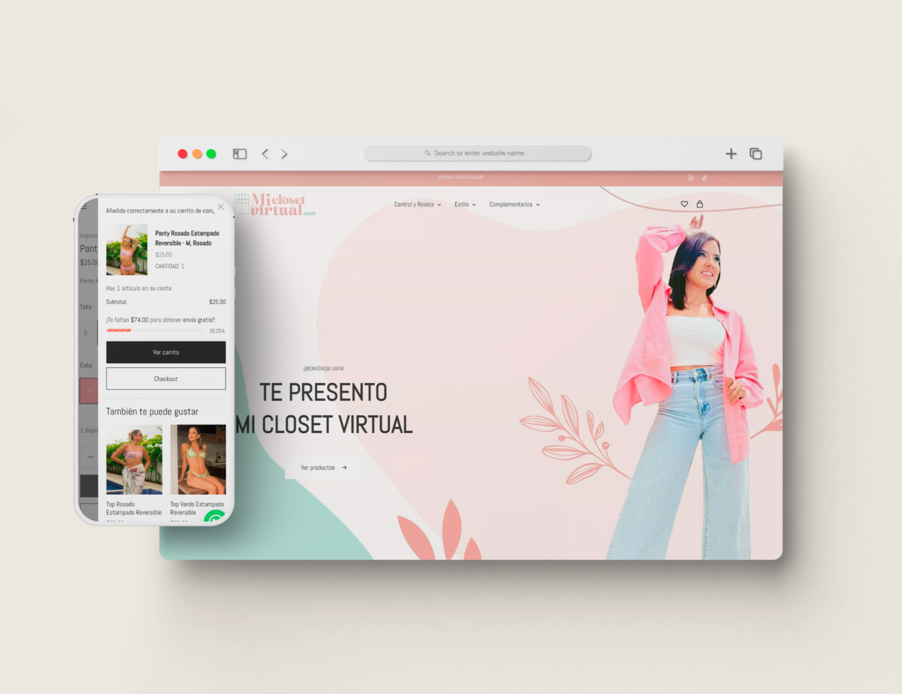 Sitio web ecommerce Mi Closet Virtual